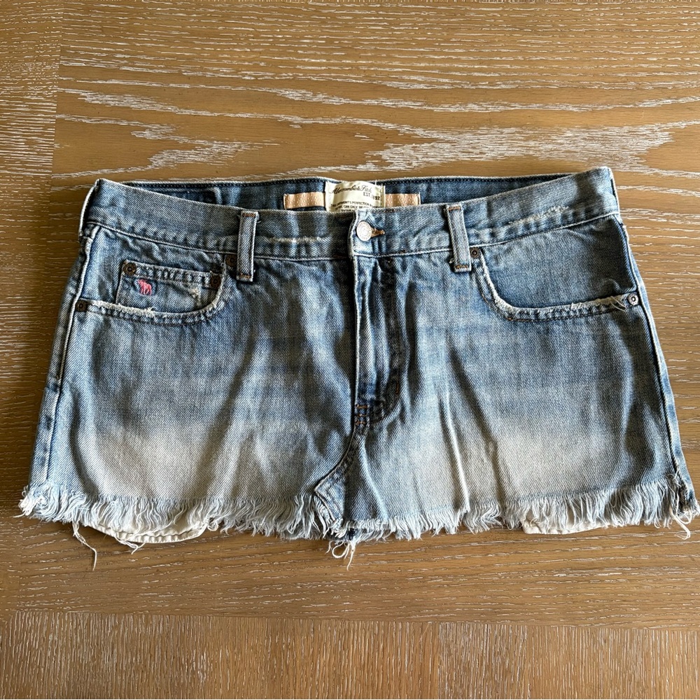 Abercrombie & Fitch Blue Jean Shorts Distressed Cut-Off Style